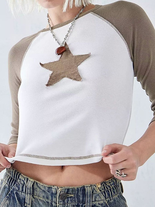 Street Star Patch Raglan Long Sleeve Tee-4