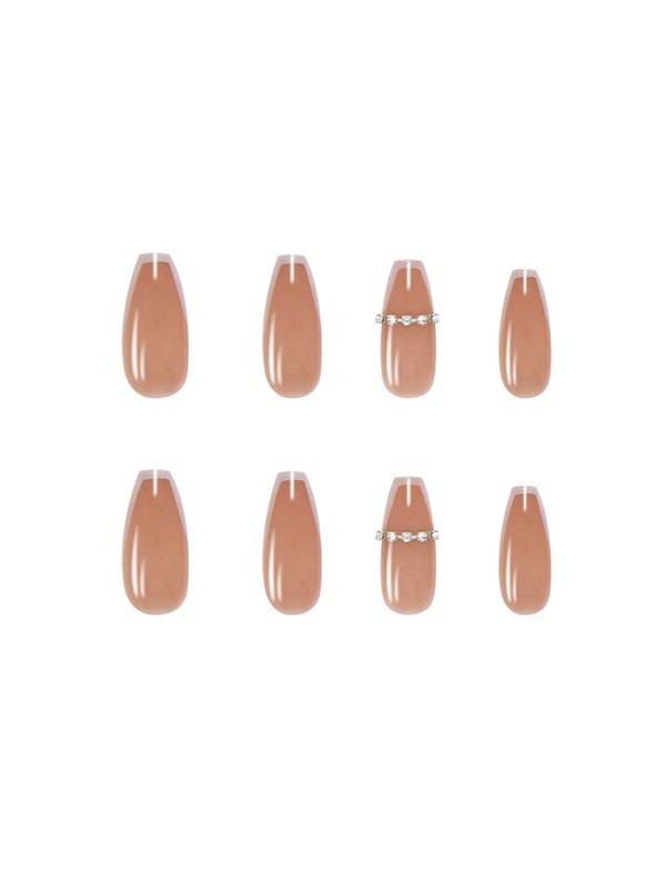 24pcs Rhinestone Bow Pattern Press On Nails-3